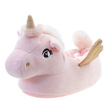 Load image into Gallery viewer, LseLom Girls Unicorn Slippers Warm Anti-Slip Kids Bedroom Shoes Memory Foam Cute Animals Soft Toddler House Slippers Indoor Outdoor Little Kid 13 Pink