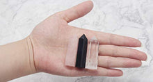 Load image into Gallery viewer, Luckeeper Healing Crystal Wands | 2" Clear Quartz Crystal Wand & Rose Quartz Crystal Points,Black Obsidian| 6 Faceted Reiki Chakra Meditation Therapy