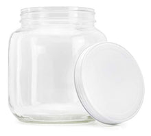 Load image into Gallery viewer, Clear Half Gallon Wide-mouth Glass Jars (2-Pack), 64-Ounce / 2-Quart Capacity with Metal Lids, BPA-Free
