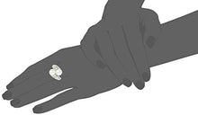 Load image into Gallery viewer, J'ADMIRE Platinum Plated Sterling Silver Made with Swarovski Zirconia Antique Bypass and Freshwater Cultured Pearl Ring, Size 7