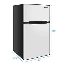 Load image into Gallery viewer, ROVSUN 2 Door Compact Refrigerator with Freezer, 3.2 CU FT Upright Mini Fridge Cooler for Food Drink Beer Storage with Removable Shelves, Ice Tray, Scraper, Perfect for Apartment, Bedroom, Office & Dorm