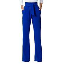 Load image into Gallery viewer, GUOLEZEEV Women's Straight Fit High Waist Palazzo Wide Leg Trouser Pants Blue XL