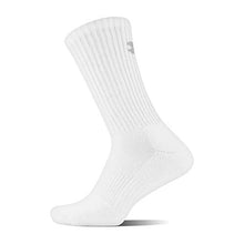 Load image into Gallery viewer, Under Armour Adult Charged Cotton 2.0 Crew Socks, 6-Pairs, White/Gray, Shoe Size: Mens 8-12, Womens 9-12