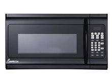 Load image into Gallery viewer, Impecca OM-1600K 1.6 cu. ft. Over-the-Range 30” Microwave Oven 1000 Watts, with Surface Light, 2 Speed Vent System, Touch-pad Controls, Digital Clock, Timer, LED Display and Child Lock, Black