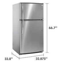 Load image into Gallery viewer, Kenmore Top-Freezer Refrigerator with LED Lighting and 20.8 Cubic Ft. Total Capacity, Stainless Steel