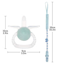 Load image into Gallery viewer, Eco inspired Baby Teething Toys Silicone Baby Rattle Handbell Teether with Pacifier Clip, Massage Gums & Soothes Pain,BPA Free (3 Month+, Blue)