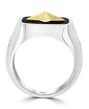 Load image into Gallery viewer, Effy 925 Sterling Silver & 18K Yellow Gold Onyx Star Ring, 5 TCW IRS0N674XX