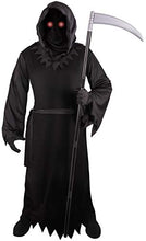 Load image into Gallery viewer, Grim Reaper Costume Adult with Glowing Red Eyes (Large)
