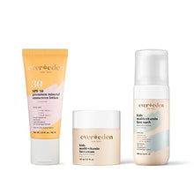 Load image into Gallery viewer, Evereden Premium Baby Sunscreen SPF 30, 2 fl oz., Evereden Kids Face Cream: Fresh Pomelo, 1.7 oz. & Evereden Kids Face Wash: Fresh Pomelo, 3.4 fl oz. | 3 Item Bundle Set | Clean & Natural Skincare