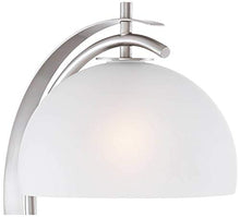 Load image into Gallery viewer, Calvin Modern Desk Table Lamp with USB Charging Port Brushed Steel Curved Frosted Glass Dome Shade for Bedroom Office - Possini Euro Design