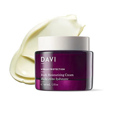 Load image into Gallery viewer, DAVI Rich Moisturizing Cream with Blue Light Protection | Daily Hydrating Face Moisturizer for Dry Skin | Anti-Aging | All Natural | Non-GMO | Paraben-Free | Cruelty-Free | 2.0 Fl Oz Jar