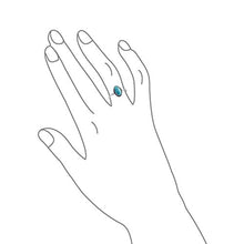 Load image into Gallery viewer, Boho Fashion Delicate Simple Bezel Set Oval Cabochon Stabilized Blue Turquoise Ring For Women Teen 1MM Thin Band 925 Sterling Silver