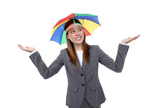 Load image into Gallery viewer, Bedwina Umbrella Hat (Pack of 4) - 20 Inch, Hands Free, Funny Rainbow Colorful Beach Party Hats, Adjustable Size Fits All Ages, Kids, Men & Women