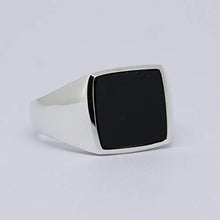 Load image into Gallery viewer, lifufinejewels Mens 925 Sterling Silver Black Onyx Signet Ring (13)