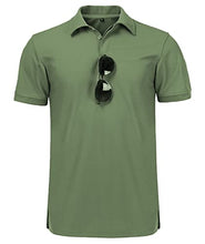 Load image into Gallery viewer, Men's Golf Polo Shirt Short Sleeve Tactical Shirts Casual Tennis T-Shirt 012-Green L