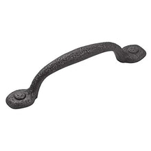 Load image into Gallery viewer, Hickory Hardware P3000-BI-10B Refined Rustic Collection Pull, 3-3/4 Inch (96mm) Center, Black Iron, 10 Each