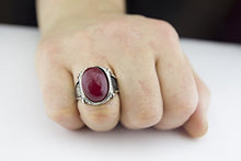 Load image into Gallery viewer, Falcon Jewelry Sterling Silver Men's Ring Handmade, Ruby Natural Gemstone