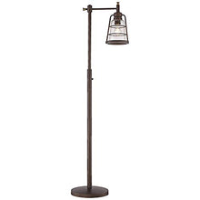 Load image into Gallery viewer, Averill Park Rustic Farmhouse Downbridge Floor Lamp Oiled Bronze Seedy Glass Shade LED Edison Bulb Dimmable for Reading - Franklin Iron Works