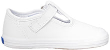Load image into Gallery viewer, Keds baby-girls Champion Toe Cap T-Strap Sneaker , White Leather, 3 M US Infant