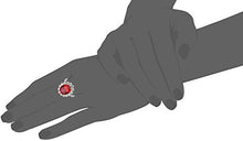 Load image into Gallery viewer, Platinum-Plated Sterling Silver Created Ruby with Swarovski Accent Ring, Size 8