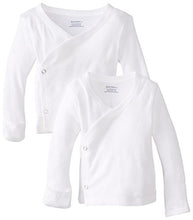 Load image into Gallery viewer, Gerber Unisex-Baby Newborn 2 Pack Long Sleeve Side Snap Mitten Cuffs Shirt, White, 0-3 Months