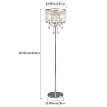 Load image into Gallery viewer, Hsyile Lighting KU300153 Elegant Designs Crystal Floor Lamp Chrome Finish,2 Lights
