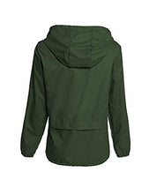 Load image into Gallery viewer, Avoogue Lightweight Raincoat Women's Waterproof Windbreaker Packable Outdoor Hooded Rain Jacket Dark Green XXL