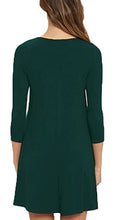 Load image into Gallery viewer, VIISHOW Loose Dress Pockets Casual Swing T-Shirt Dresses, Dark Green, Large