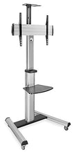 Load image into Gallery viewer, Mount-It! Mobile TV Stand for Flat Screen Televisions, Height Adjustable Rolling TV Cart for 32, 40, 50, 55, 60, 65 and 70 Inch Screens, 110 Pound Capacity
