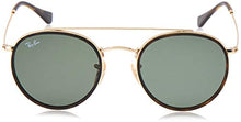 Load image into Gallery viewer, Ray-Ban Unisex-Adult RB3647N Double Bridge Sunglasses, Gold/Crystal Green, 51 mm