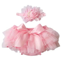 Load image into Gallery viewer, Baby Girl Pink Tutu Soft and Fluffy - Baby Girl Tutu Skirt with Diaper Cover - Infant Tutu with 2 headbands - Tutus For Girls