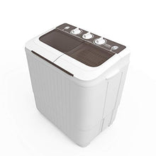 Load image into Gallery viewer, Portable Washing Machine, KUPPET 16.5lbs Compact Twin Tub Wash&Spin Combo for Apartment, Dorms, RVs, Camping and More, White&Brown