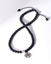 Load image into Gallery viewer, Lightock Tree of Life with Natural Black Agate Bracelet Anklets for Women Rope Braided Female Amulet Medition Yoga Bracelers Foot Accessiory
