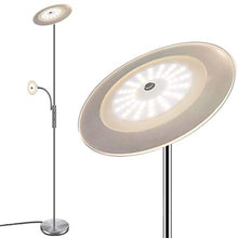 Load image into Gallery viewer, LED Floor Lamp - Modern Standing Lamp, 18W+5W Energy Saving, Dimmable & Adjustable, Metal Material, 3000K Warm White - Sky Torchiere Floor Lamps for Living Room, Bedroom, Office, Reading