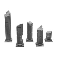 Load image into Gallery viewer, Roman Ruined Pillars, Terrain Scenery for Tabletop 28mm Miniatures Wargame, 3D Printed and Paintable, EnderToys