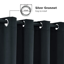 Load image into Gallery viewer, Black Blackout Curtains Energy Smart & Noise Blocking Out Full Shae Curtain Panels for Sliding Glass Door Thermal Insulated Drapes Guest Room One Pair of Window Dressing, Black, 52 x 84 inch