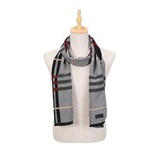 Load image into Gallery viewer, Mio Marino Women Scarf Winter Cashmere Feel, 100% Cotton Fashion Scarves, Long Shawl - Black Red Lines - One Size