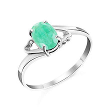 Load image into Gallery viewer, Galaxy Gold GG 14k White Gold Natural Emerald Ring - Size 7.0