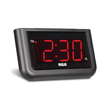 Load image into Gallery viewer, RCA Digital Alarm Clock - Large 1.4" LED Display with Brightness Control and Repeating Snooze, AC Powered – Compact, Reliable, Easy to Use Black