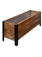 Load image into Gallery viewer, Amazon Basics Recycled Wood Rectangular Garden Planter, Brown, 37 x 13 x 15 Inch (LxWxH)