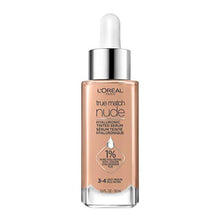 Load image into Gallery viewer, L'Oreal Paris True Match Nude Hyaluronic Tinted Serum Foundation with 1% Hyaluronic acid, Light-Medium 3-4, 1 fl. oz.