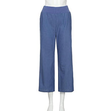 Load image into Gallery viewer, iYYVV Plus Size Womens Ladies Low Waist Pocket Elastic Trousers Baggy Wide Leg Pants