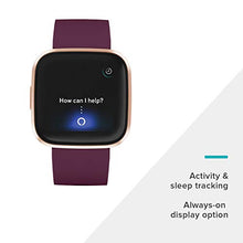Load image into Gallery viewer, Fitbit Versa 2 Health and Fitness Smartwatch with Heart Rate, Music, Alexa Built-In, Sleep and Swim Tracking, Bordeaux/Copper Rose, One Size (S and L Bands Included)