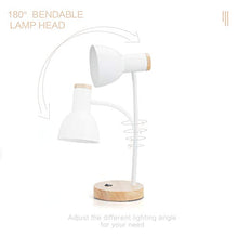 Load image into Gallery viewer, PINSOON LED Desk Lamp with Flexible Goose-Neck 2 Bulb Energy Saving for Bedside Table, Bedroom Study, and Office
