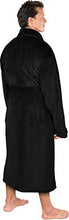 Load image into Gallery viewer, NY Threads Luxurious Mens Shawl Collar Fleece Bathrobe Spa Robe (Small/Medium, Black)