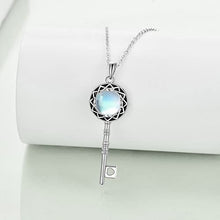 Load image into Gallery viewer, Key Necklaces for Women 925 Sterling Silver Moonstone Pendant Necklace Mother's Day Jewelry Gifts for Women Birthday/Anniversary Day/Party