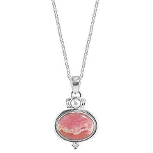 Load image into Gallery viewer, Sivalya RAVI Pink Rhodochrosite and White Pearl Pendant Necklace in 925 Sterling Silver - Luxurious Gift Packaging Included