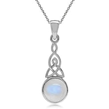 Load image into Gallery viewer, Silvershake Natural Moonstone 925 Sterling Silver Triquetra Celtic Knot Pendant with 18 Inch Chain Necklace