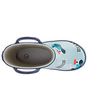 Load image into Gallery viewer, OAKI Kids Rain Boots with Easy-On Handles, Trains & Tracks, 11T US Toddler