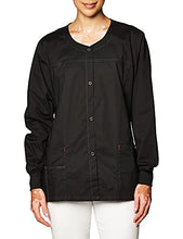 Load image into Gallery viewer, WonderWink Women's Wonderflex Constance Scrub Jacket, Black, Medium